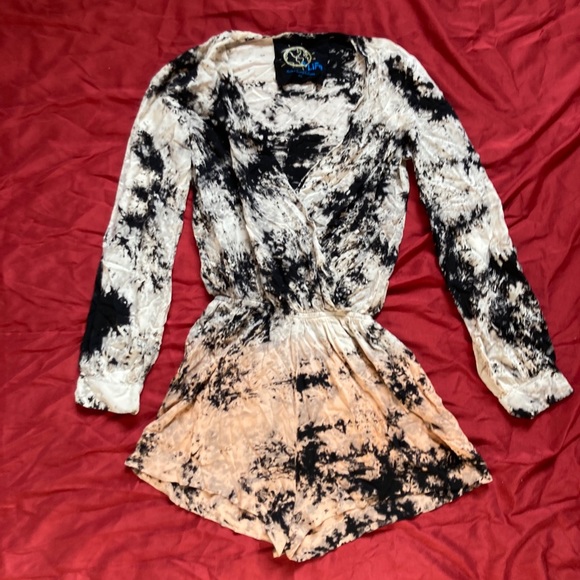 Blue Life Tie dye romper with v cut front - Picture 1 of 2